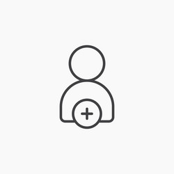 add a new userline in thin line black color flat vector image