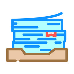 Document stack list color icon vector