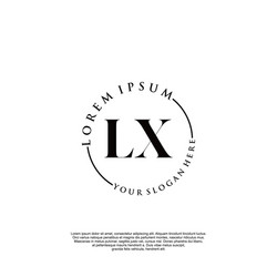 Lx initial handwriting logo design vector