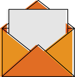 open message envelope with outcoming document icon vector image