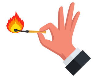 burning match on a white background vector