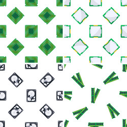 cpu ram and hard disk composing a seamless vector image