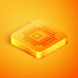 Isometric line computer processor vector