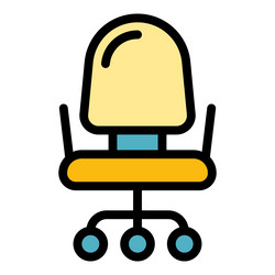 Meeting chair icon color outline vector