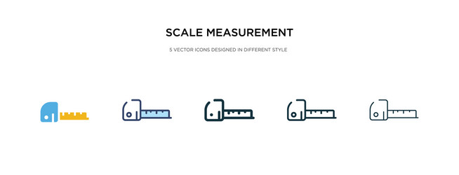 scale measurement icon in different style two vector image