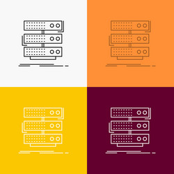 Server storage rack database data icon over vector