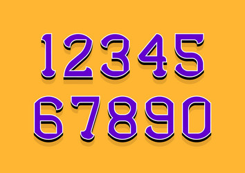 set numbers with 3d isometric effect vector image