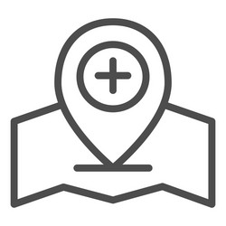 Add location pin line icon gps vector