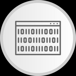 binary code line circle grey icon vector image