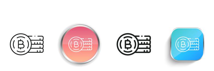 bitcoin icon thin linear regular and button style vector image