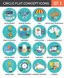 circle colorful concept icons flat design set 2 vector image