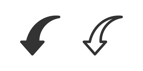 curved down arrow icon set suitable for user vector image