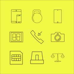 Devices linear icon set simple outline icons vector