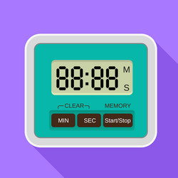 digital timer icon flat style vector