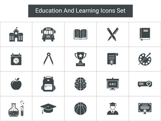 education learning icons set vector image