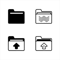folders flat line icons set vector image