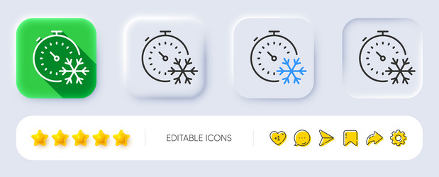 freezing timer line icon ac cold temperature sign vector image