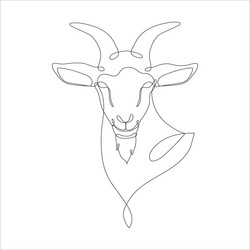 goat head in continuous line drawing style vector image