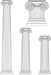 Ionic Columns - Classical Architecture vector