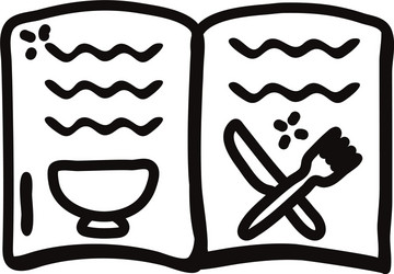 open recipe book line style icon design vector image