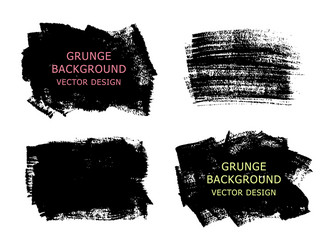 Set of black paint ink brush strokes brushes vector