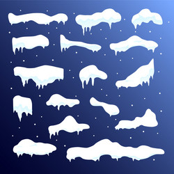 snow ice cap with shadow set vector image