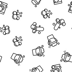 soap bubbles and foam seamless pattern vector image
