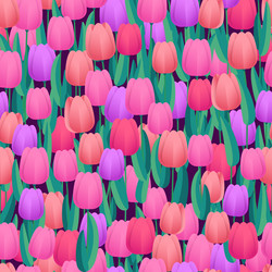 Spring Tulips Seamless Background vector image