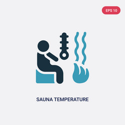 Two color sauna temperature icon from vector