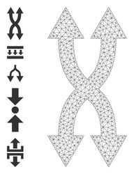 web mesh shuffle arrows vertical icon with simple vector image