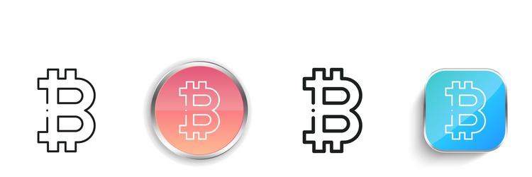 bitcoin icon thin linear regular and button style vector image