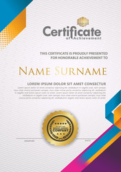 certificate template with line halftone frame vector