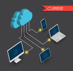 Cloud Computing Network Diagram vector image
