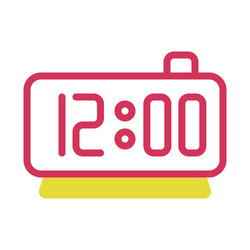 digital alarm clock showing 1200 concept of time vector image