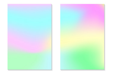 gradient hologram backgrounds set of colorful vector image
