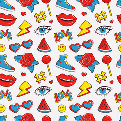 seamless pattern with colorful patches vector image