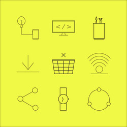 Web linear icon set simple outline icons vector