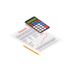 calculating deposit isometric composition vector image
