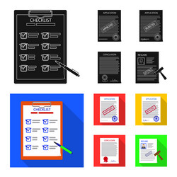design of form and document symbol set vector image