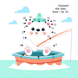 dot to connect the dots from 1 20 puzzle vector image