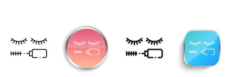 mascara icon thin linear regular and button style vector image