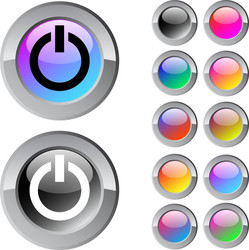 power multicolor round button vector image
