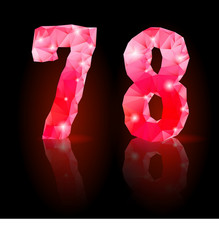 Ruby polygonal font vector