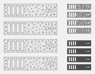 server mesh 2d model and triangle mosaic vector