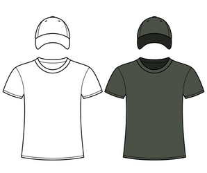 T-Shirt and Cap Template Vector Image