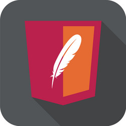 web development red shield sign - html5 vector image