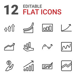 12 profit icons vector