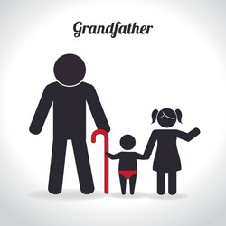 Family black silhouette icon Royalty Free Vector Image
