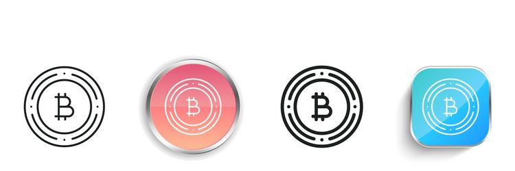 bitcoins icon thin linear regular and button vector image