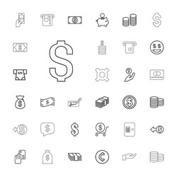 Cash icons vector